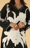 Abstract Printed Sequins Work Kurti Set