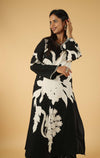 Abstract Printed Sequins Work Kurti Set