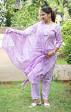 Sequins Work Batik Printed Pure Cotton Suit Set with Dupatta
