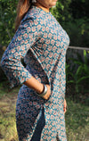Ethnic Printed Sequins Work Pure Cotton Kurti