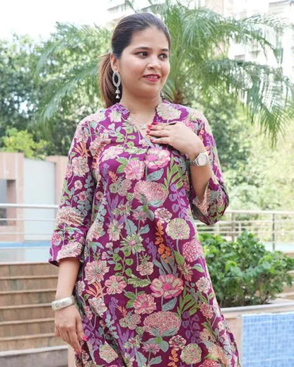 Floral Printed Premium Cotton Co-ord Set