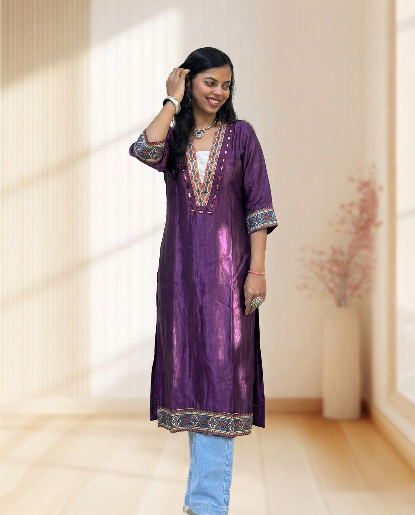 Ananya Mashru Silk Long Kurti