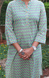 Ethnic Printed Sequins Work Pure Cotton Kurti