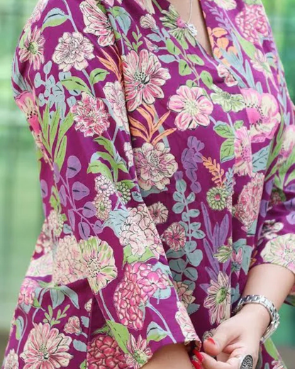 Floral Printed Premium Cotton Co-ord Set