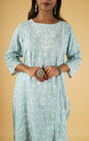 Block Printed Thread Work Pure Cotton Suit Set with Dupatta