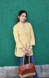 Ethnic Printed Mirror Work Pure Cotton Kurti