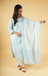 Block Printed Thread Work Pure Cotton Suit Set with Dupatta