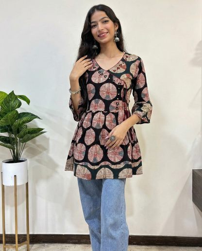 Sara Ajrakh Short Kurti