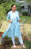 Sequins Work Block Printed Pure Cotton Suit Set with Dupatta