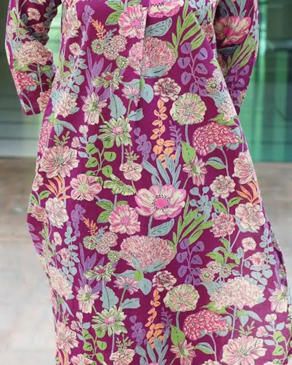 Floral Printed Premium Cotton Co-ord Set