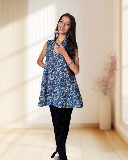 Kiara Ajrakh Short Kurti