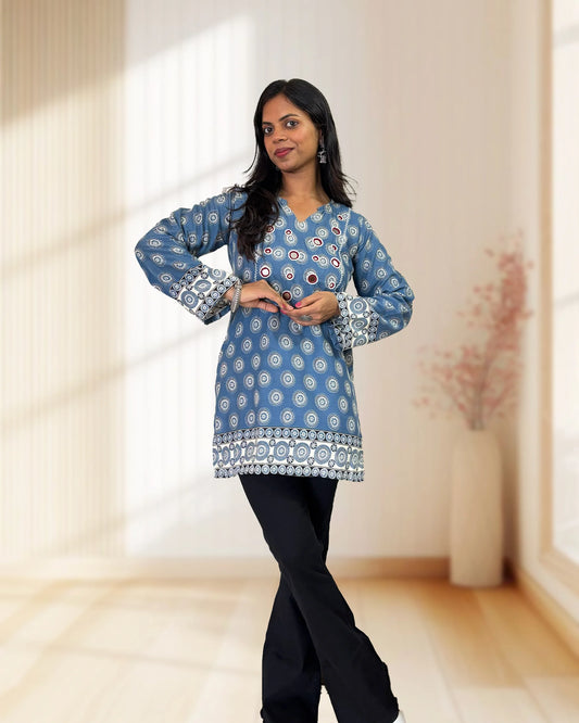Trisha Ajrakh Short Kurti