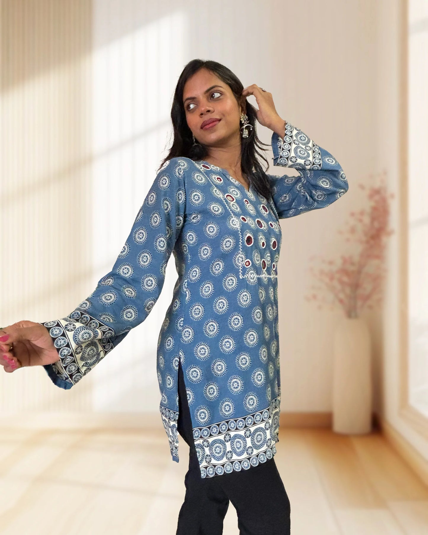 Trisha Ajrakh Short Kurti