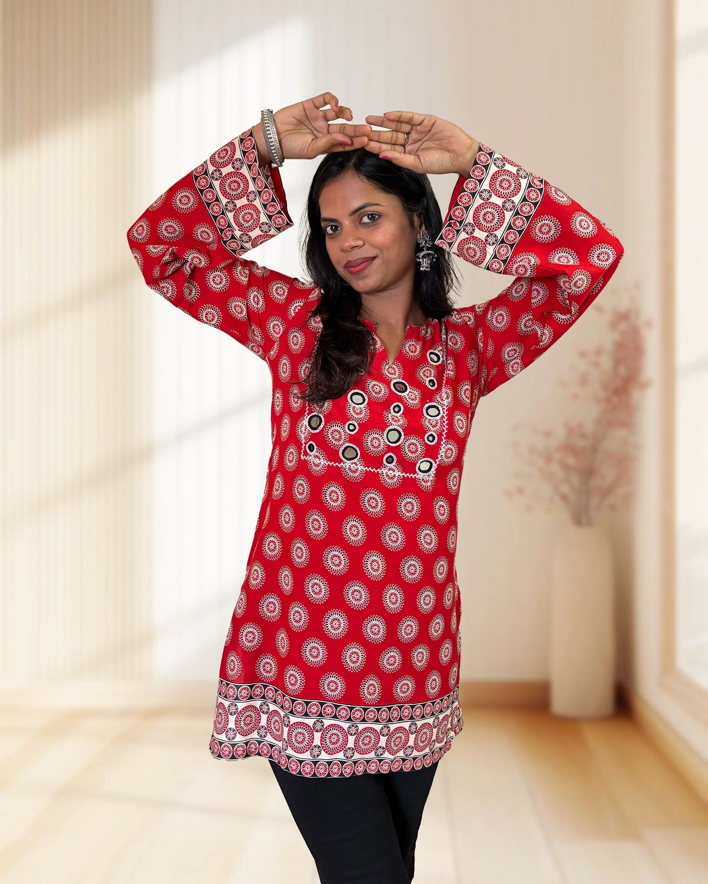 Trisha Ajrakh Short Kurti