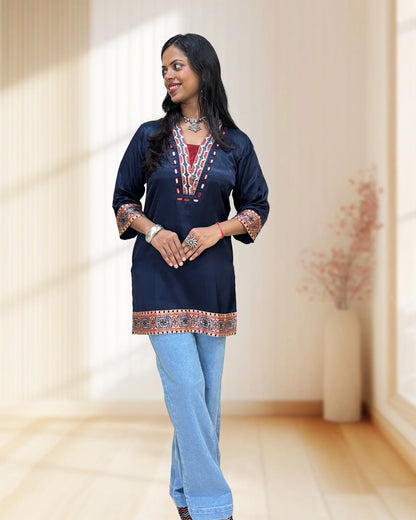 Ananya Mashru Silk Short Kurti