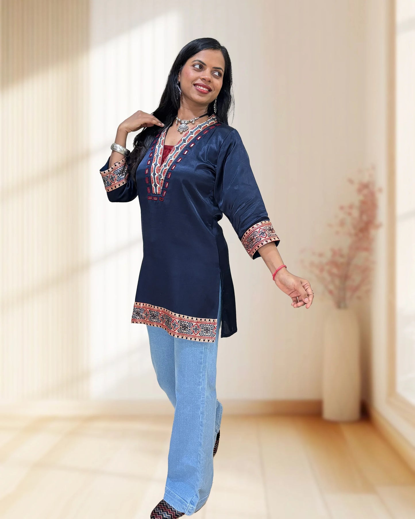 Ananya Mashru Silk Short Kurti