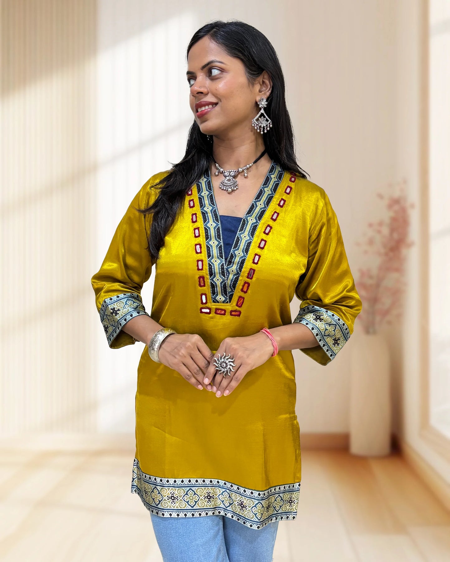 Ananya Mashru Silk Short Kurti