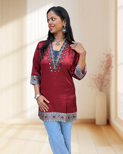 Ananya Mashru Silk Short Kurti
