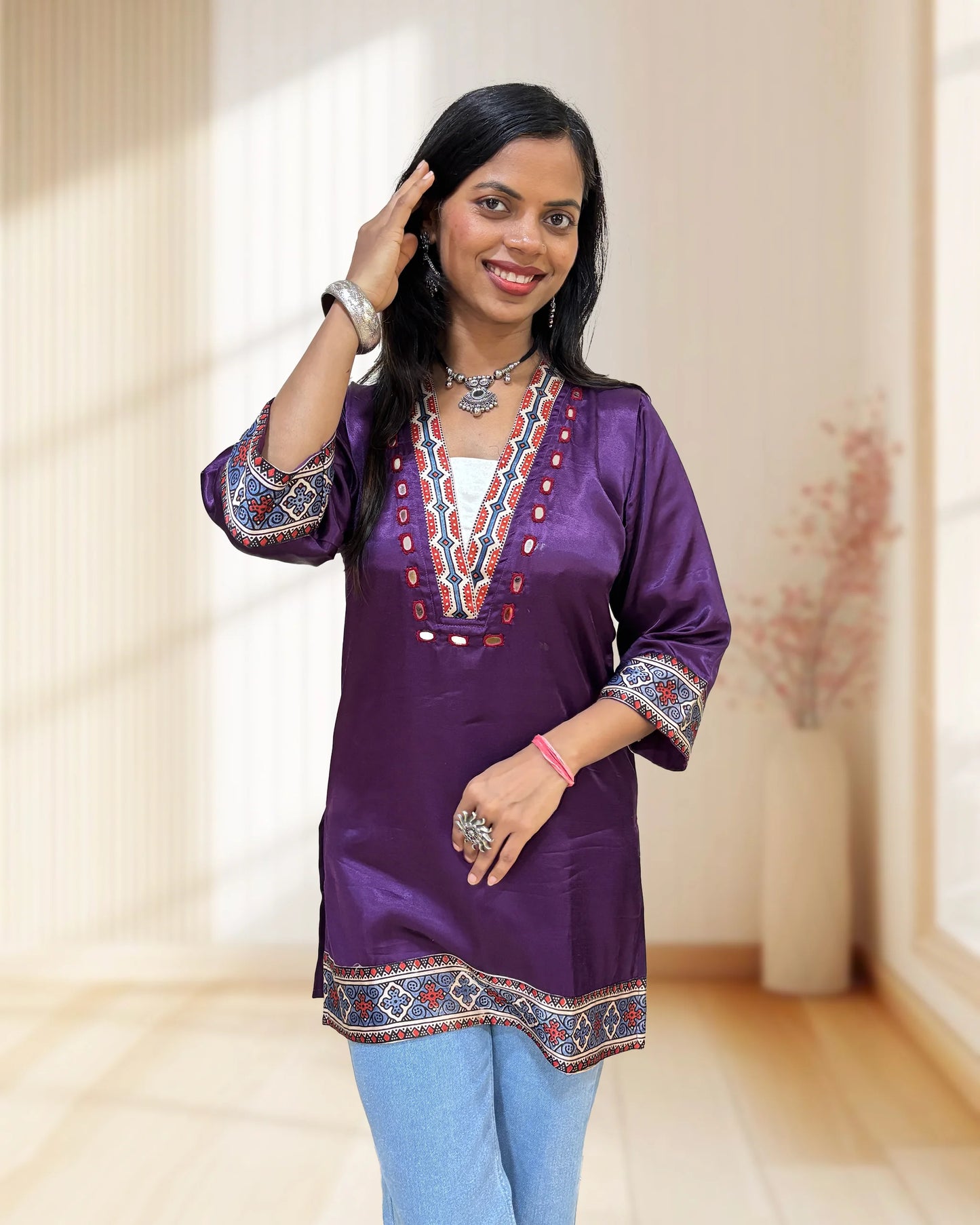 Ananya Mashru Silk Short Kurti