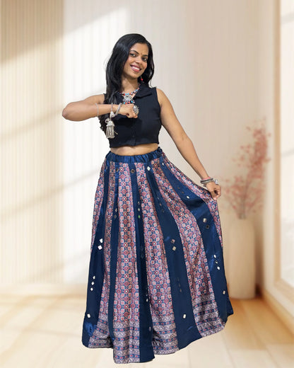Twinkle Mashru Silk Flared Skirt