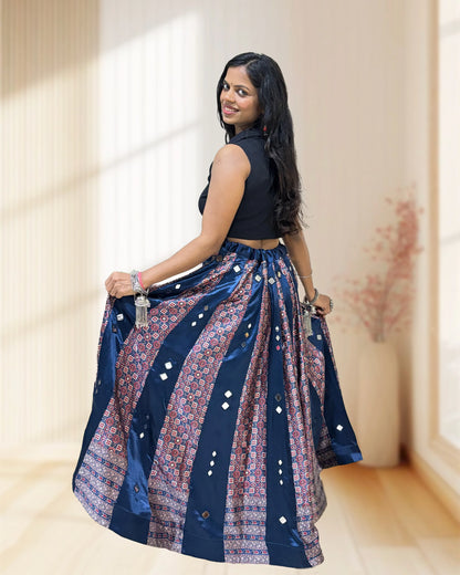 Twinkle Mashru Silk Flared Skirt