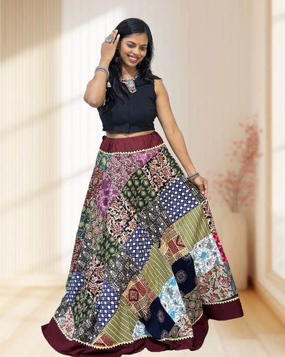 Madhuri Ajrakh Flared Skirt