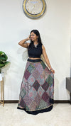Vegetable Dyed Premium Cotton Ajrakh 6 Meter Flare Patch Work Madhuri Skirt