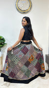Vegetable Dyed Premium Cotton Ajrakh 6 Meter Flare Patch Work Madhuri Skirt