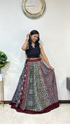 Vegetable Dyed Premium Cotton Ajrakh 6 Meter Flare Kalidar Alia Skirt