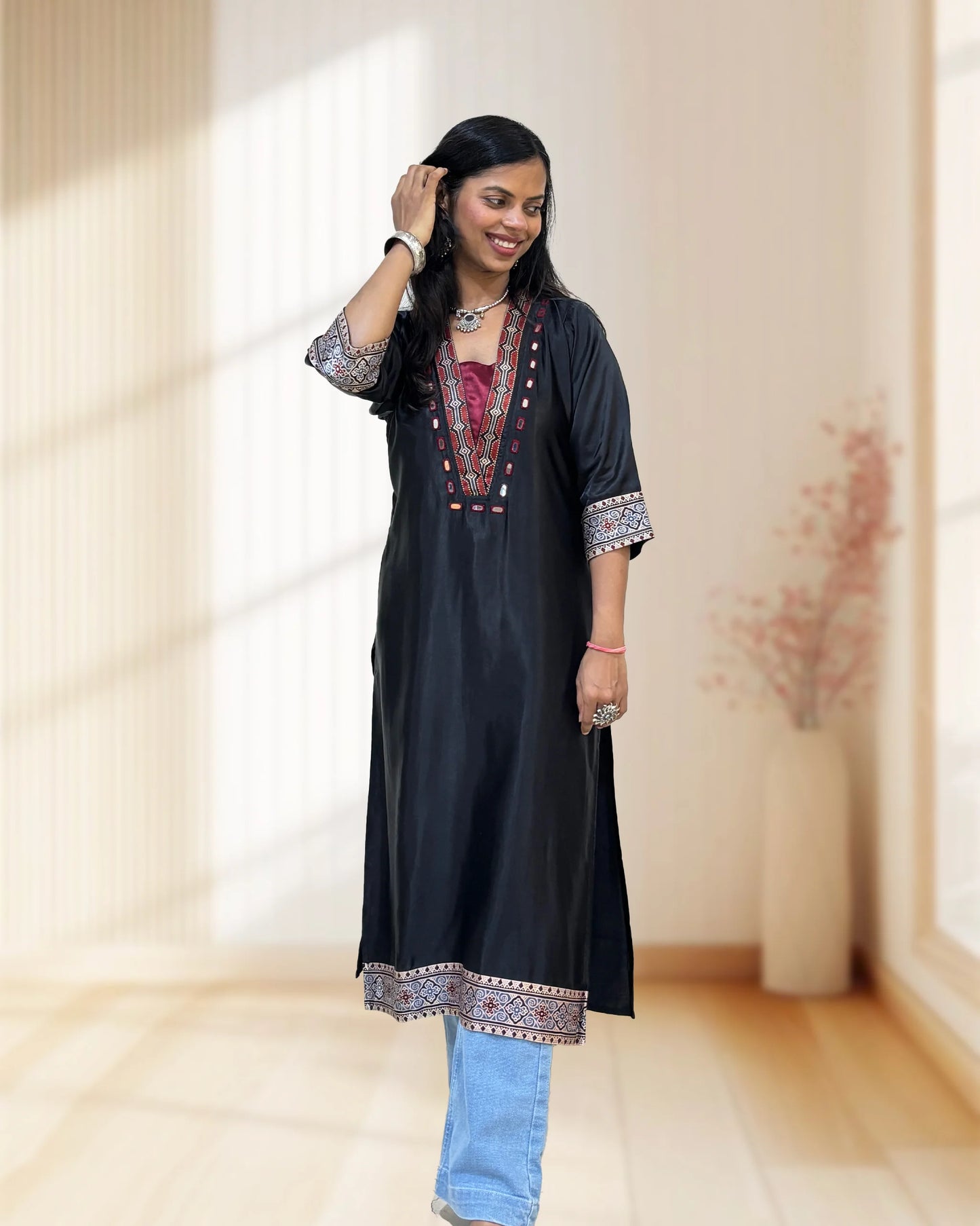 Ananya Mashru Silk Long Kurti