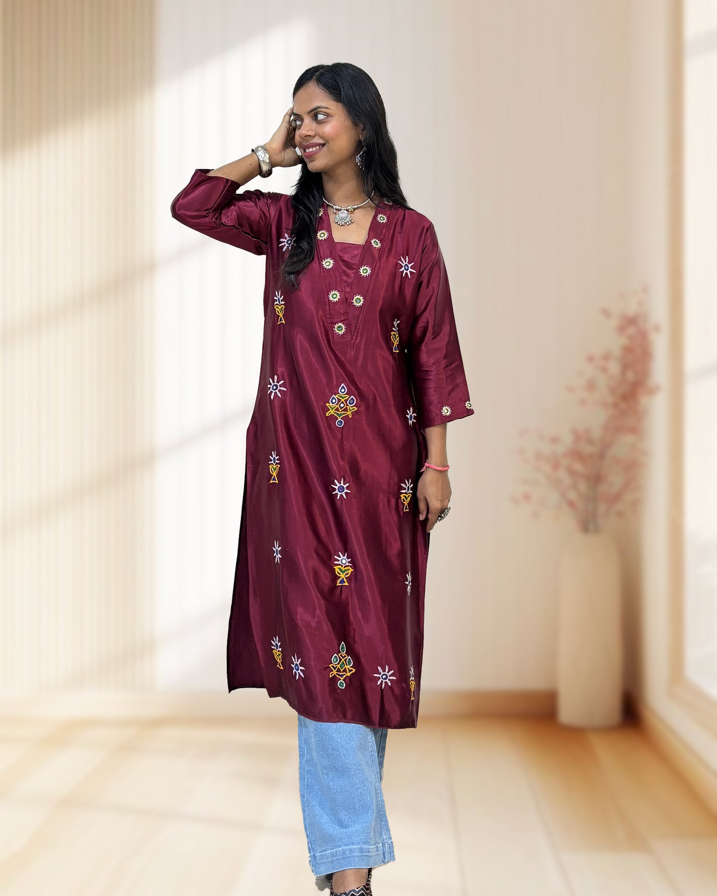 Disha Mashru Silk Long Kurti