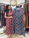 Pure Mashru Silk A-line Kriti Ajrakh Sleevless Kurti with Hand Mirror Work