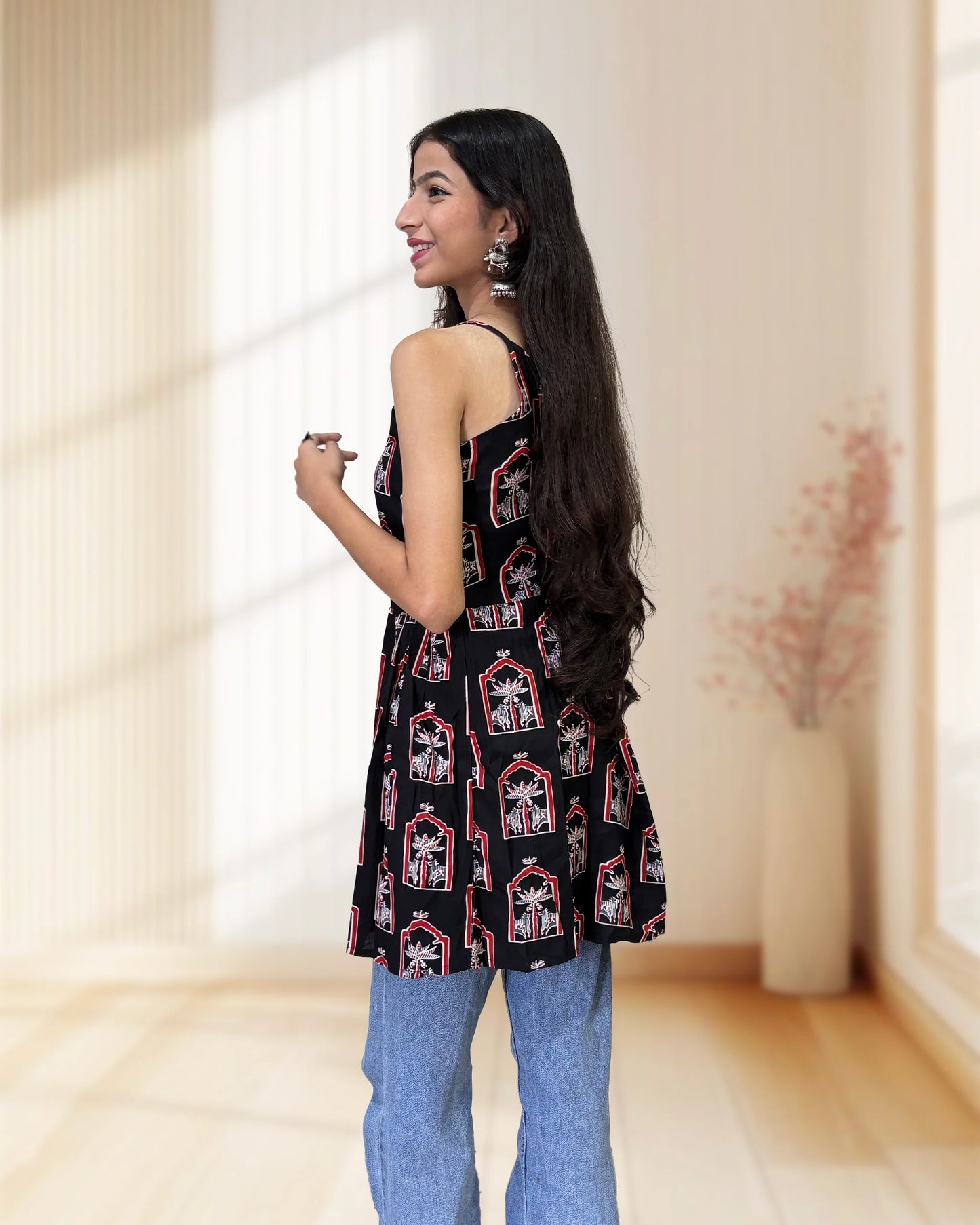 Nora Ajrakh Short Kurti