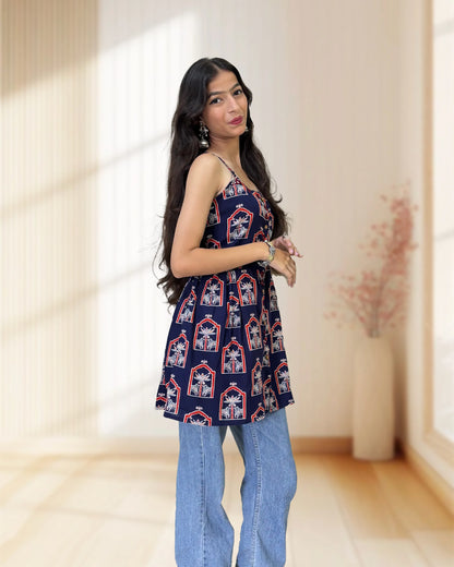 Nora Ajrakh Short Kurti