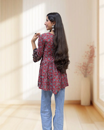 Sara Ajrakh Short Kurti