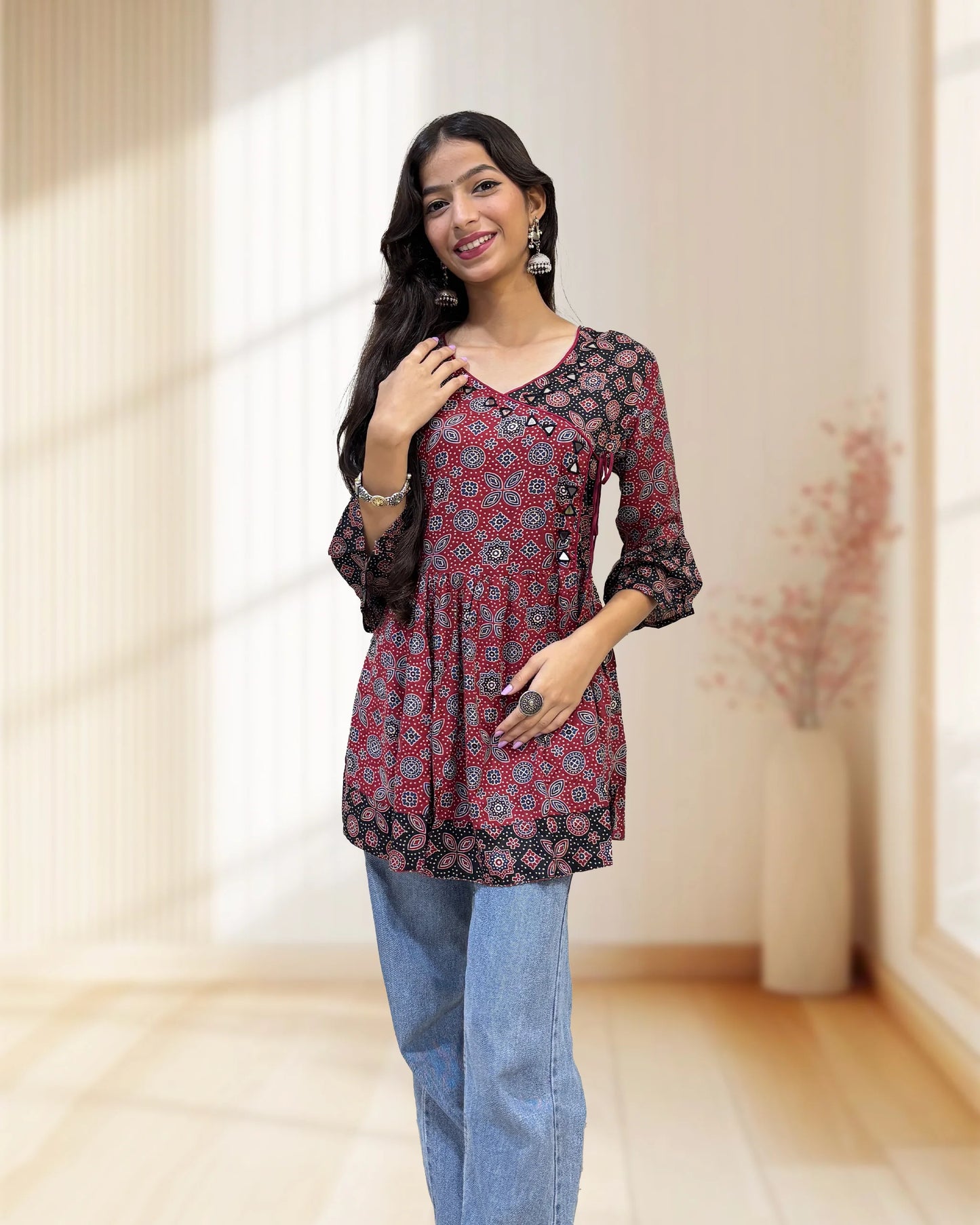 Sara Ajrakh Short Kurti