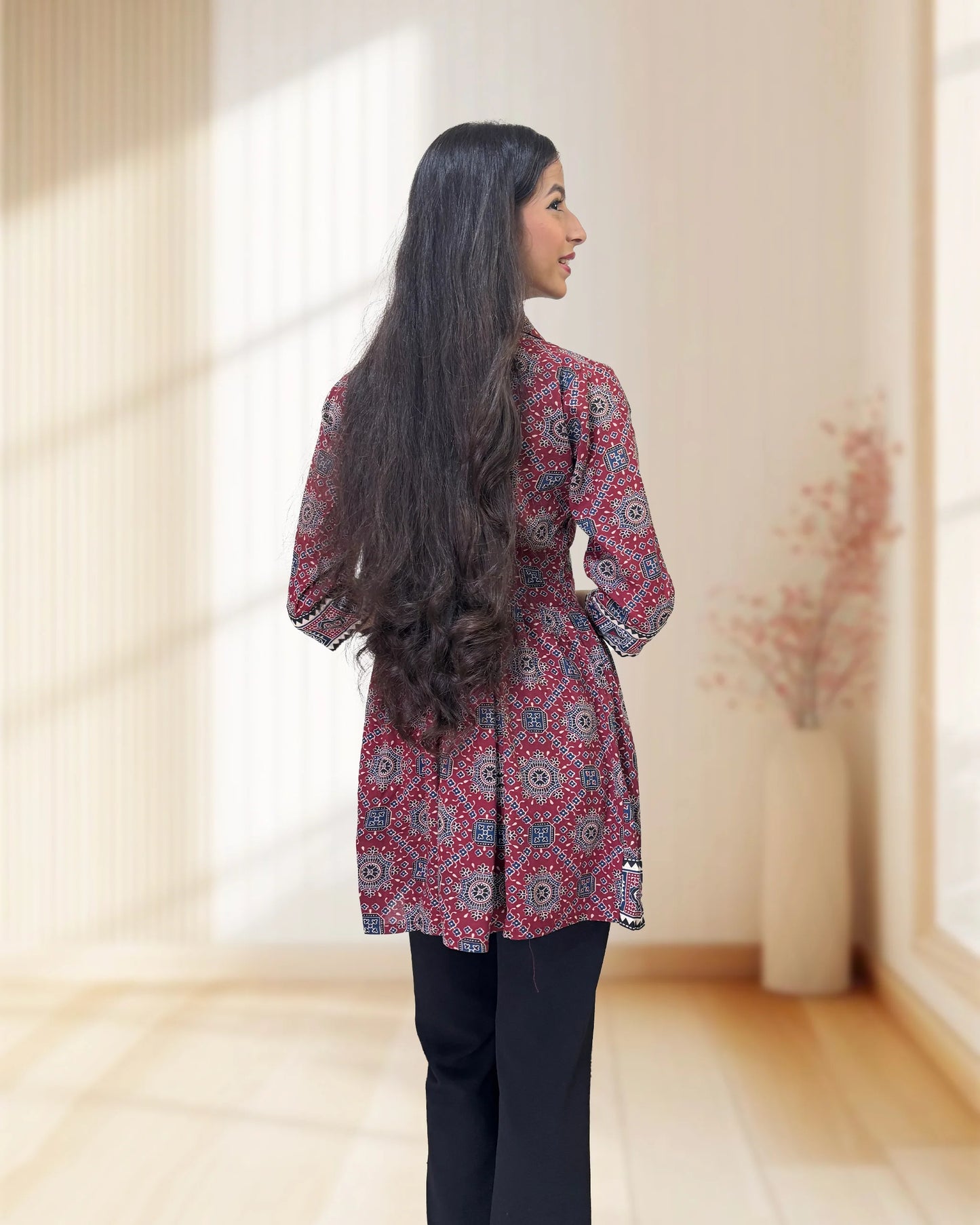 Deepika Ajrakh  Short Kurti