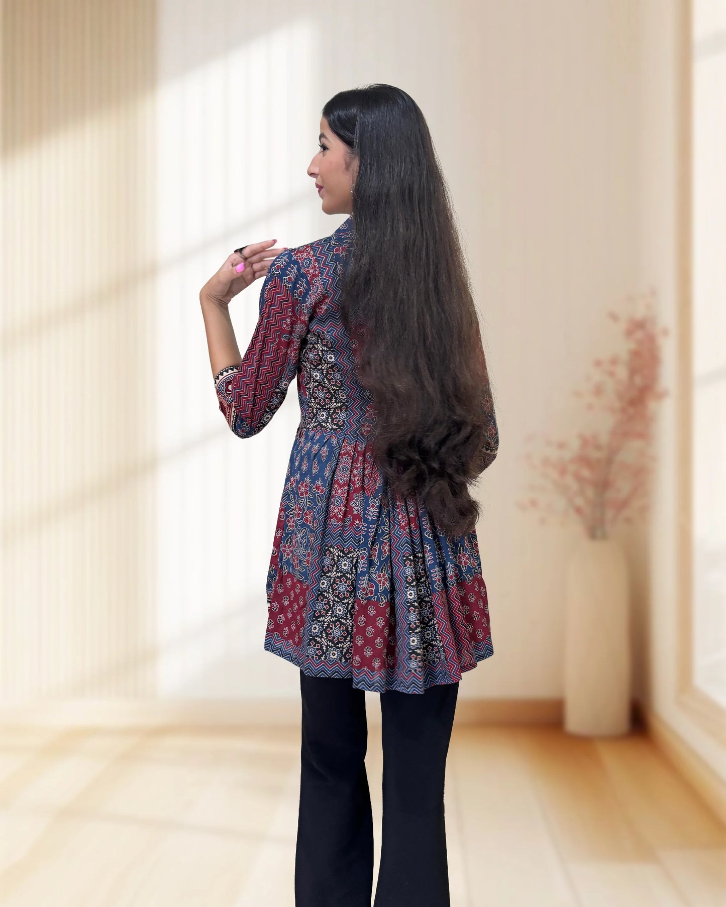 Deepika Ajrakh  Short Kurti