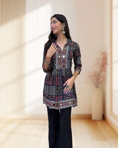 Deepika Ajrakh  Short Kurti