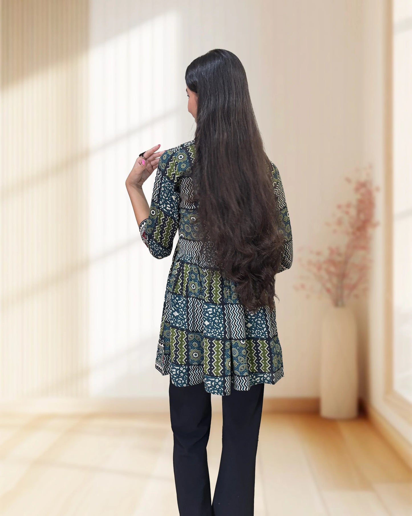 Deepika Ajrakh  Short Kurti