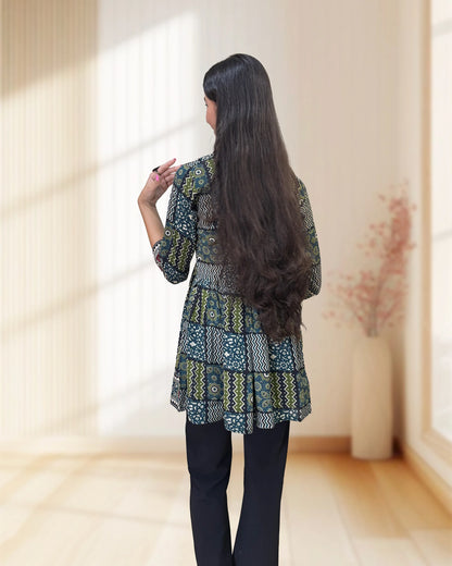 Deepika Ajrakh  Short Kurti