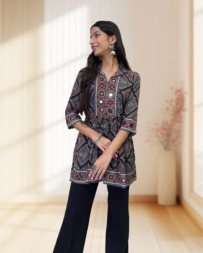 Deepika Ajrakh  Short Kurti