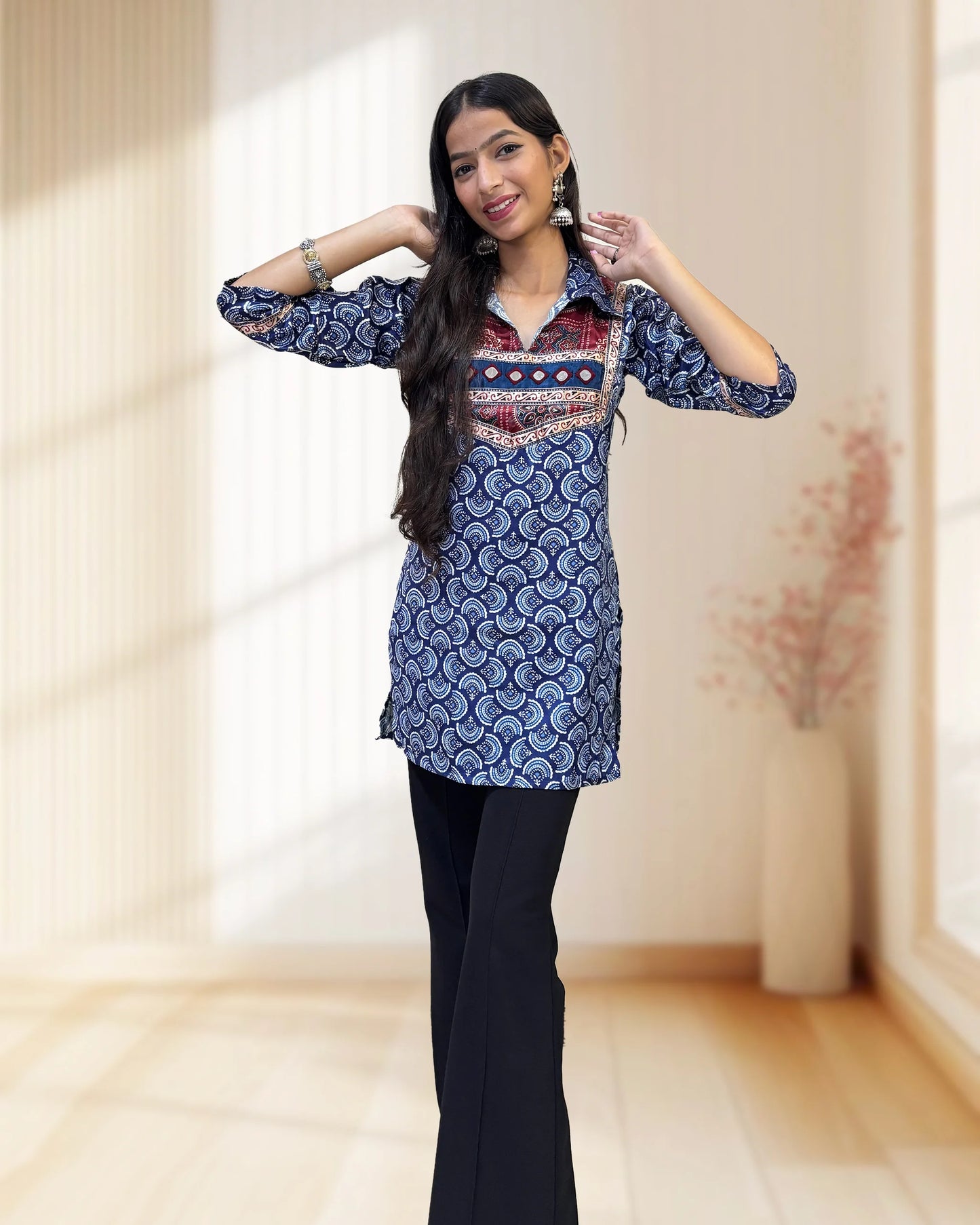 Tripti Mashru Silk Short Kurti