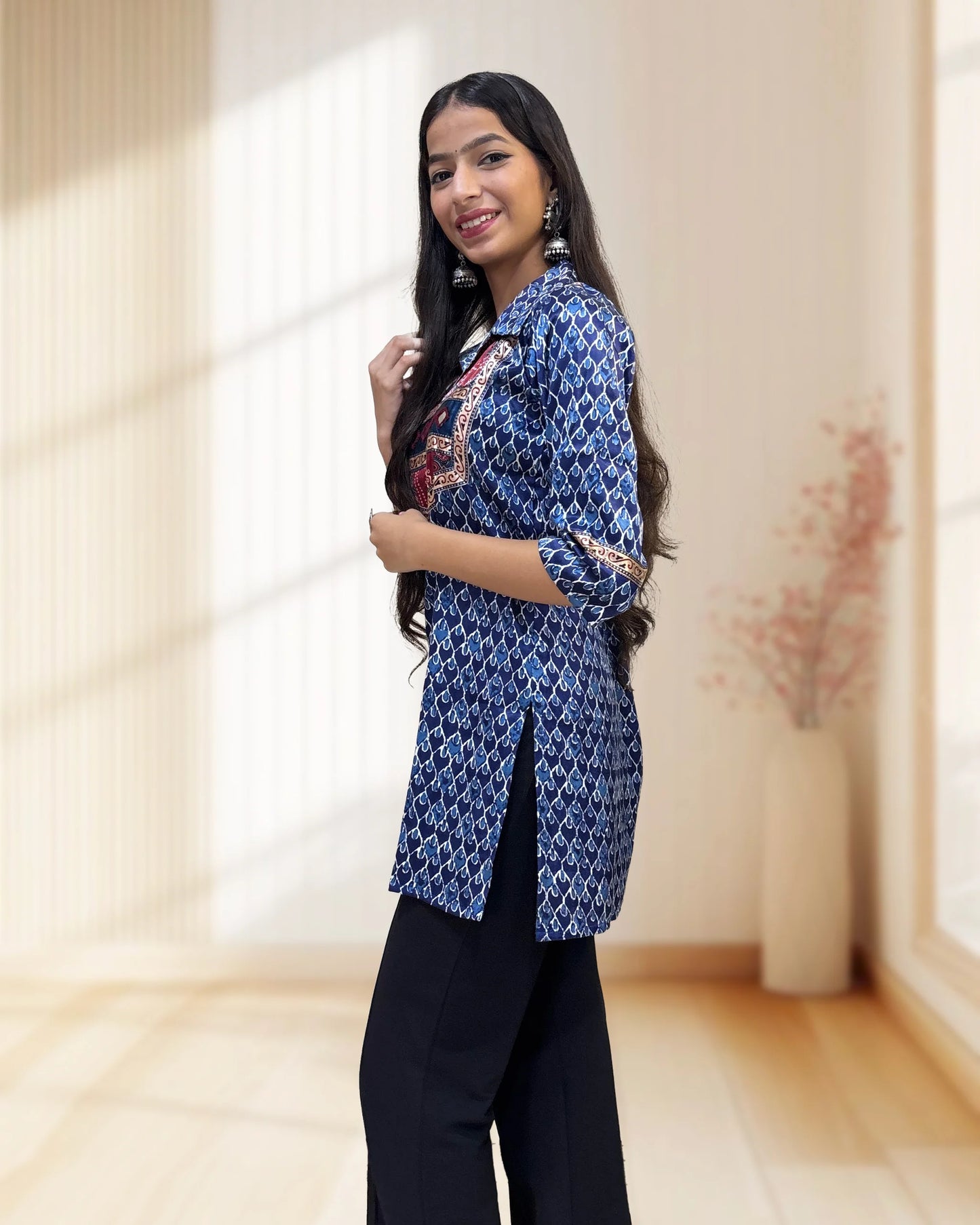 Tripti Mashru Silk Short Kurti