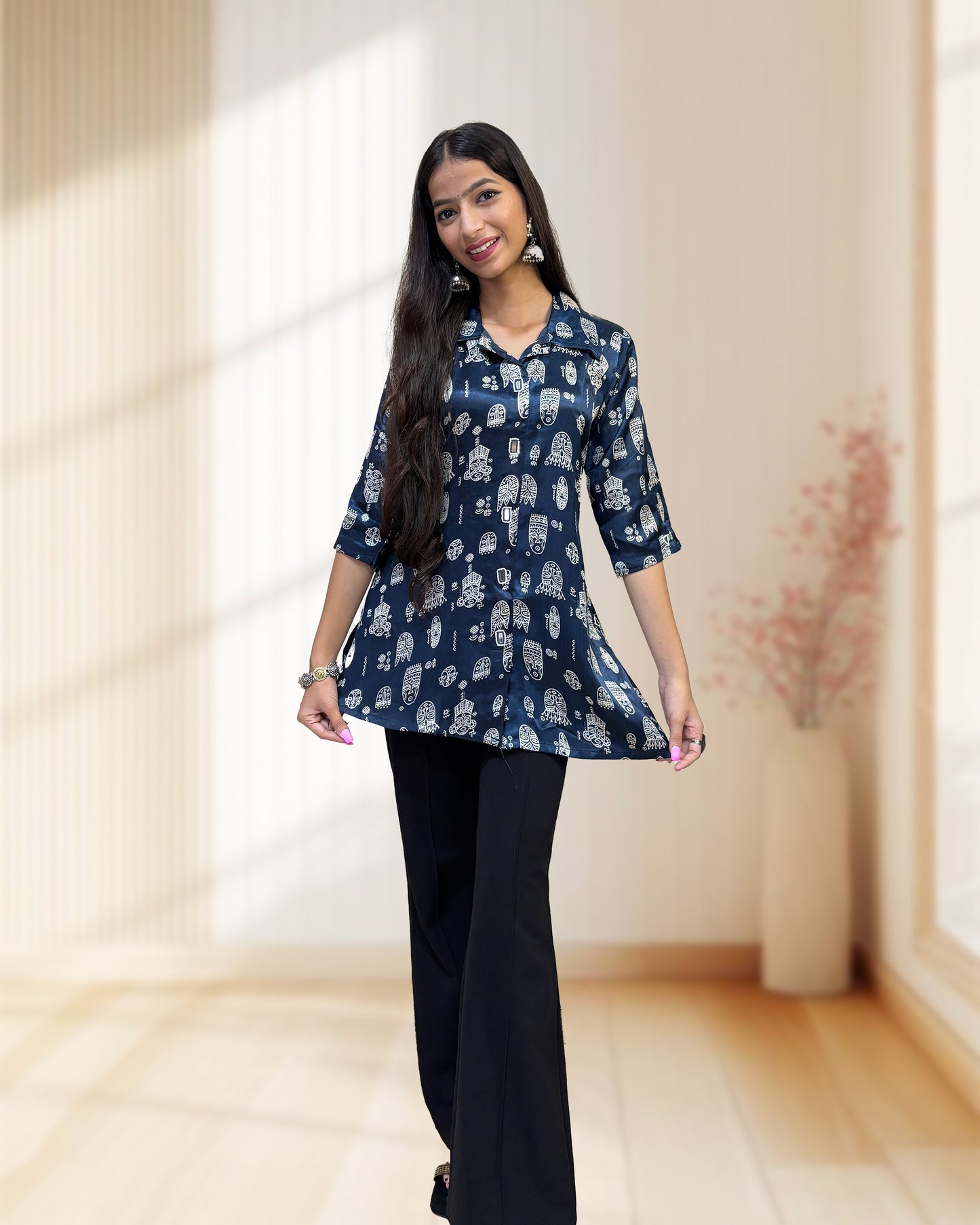 Suhana Mashru Silk Short Kurti