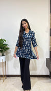 Suhana A Line Pure Mashru Silk Short Kurti With Hand Mirror Work