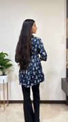Suhana A Line Pure Mashru Silk Short Kurti With Hand Mirror Work