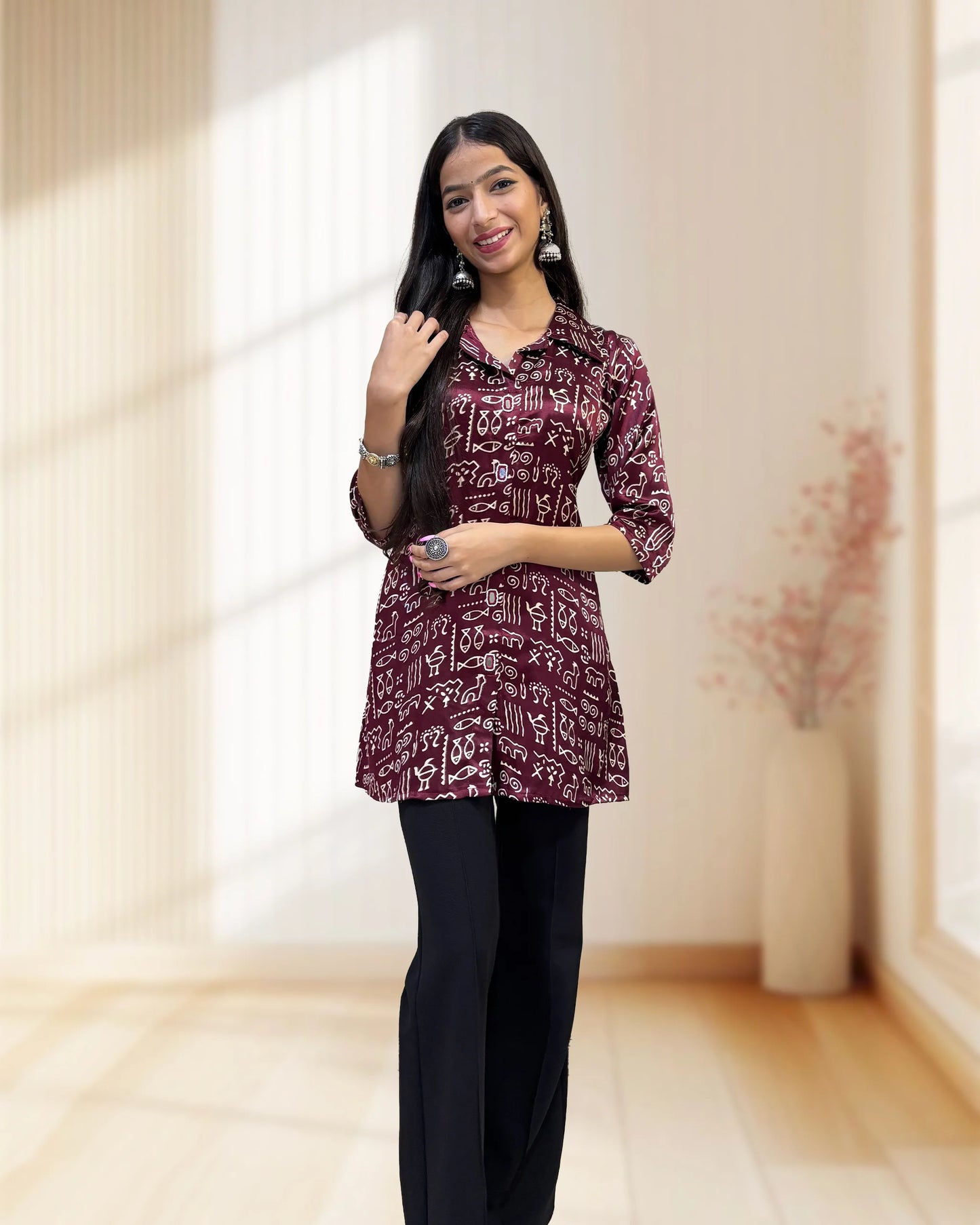 Suhana Mashru Silk Short Kurti