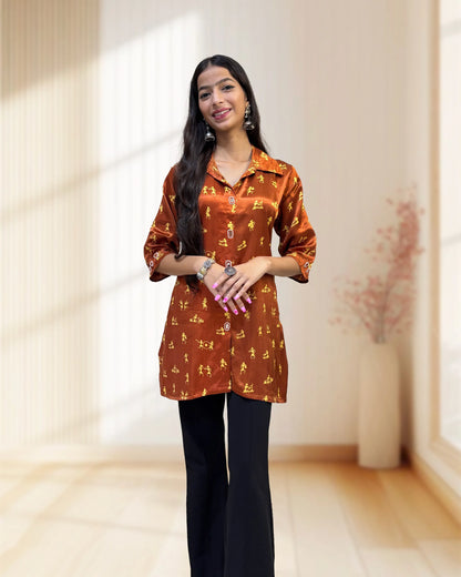 Suhana Mashru Silk Short Kurti
