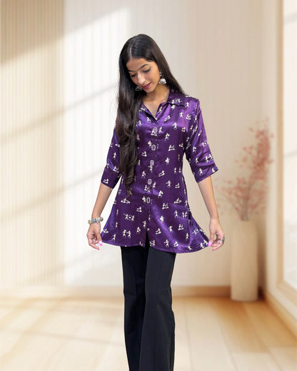 Suhana Mashru Silk Short Kurti